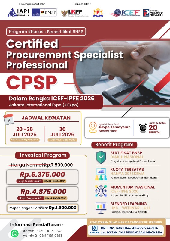 Biaya Program Sertifikasi BNSP