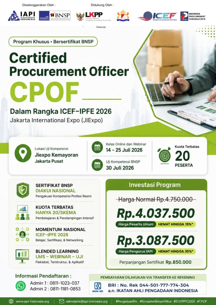 Biaya Program Sertifikasi BNSP