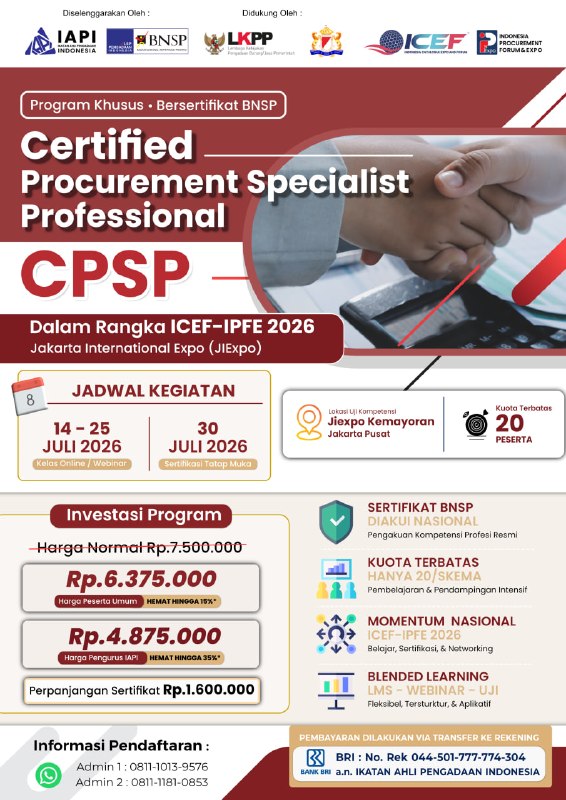 Biaya Program Sertifikasi BNSP